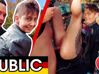 Weird-looking German granny â–¼ MILF â–¼ Rubina takes big cock round public! Dates66.com